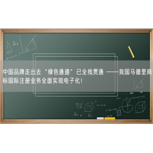 中国品牌走出去“绿色通道”已全线贯通 ——我国马德里商标国际注册业务全面实现电子化！